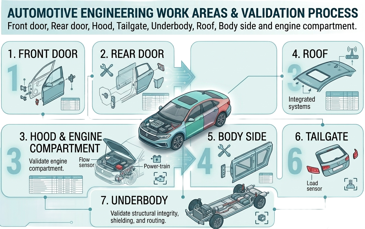 Automotive Work Areas Diagram